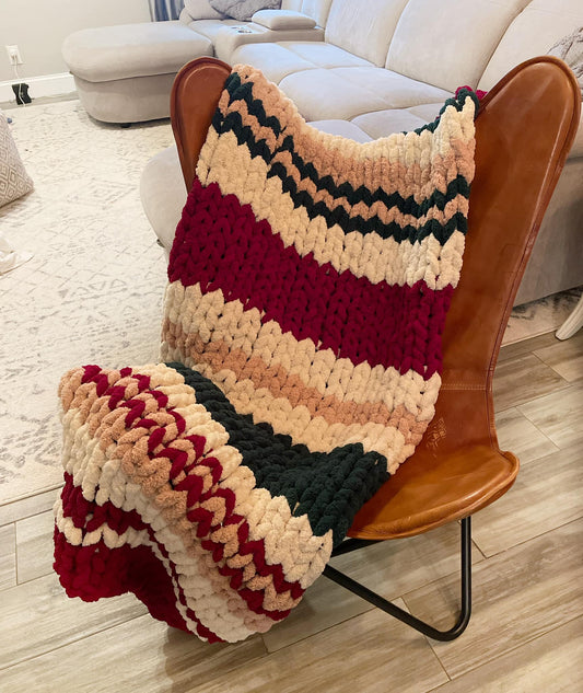 chunky knit blanket at paint the grain studio