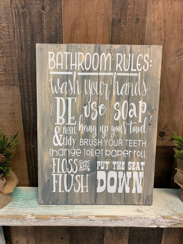 Bathroom Rules- Rectangle