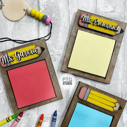 Teacher Gift- Post It Note Holder- Gift- Personalized